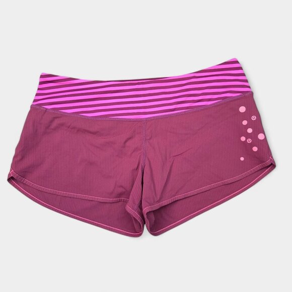 Lululemon Wet Dry Warm Speed Shorts 6 Plum Pink Pull On Running Athletic - Picture 1 of 10